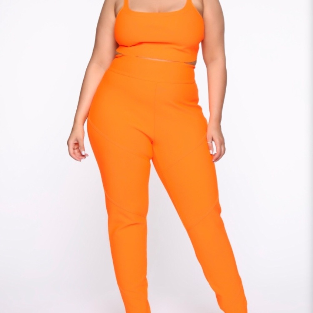 Plus Size Neon Orange 2-Piece